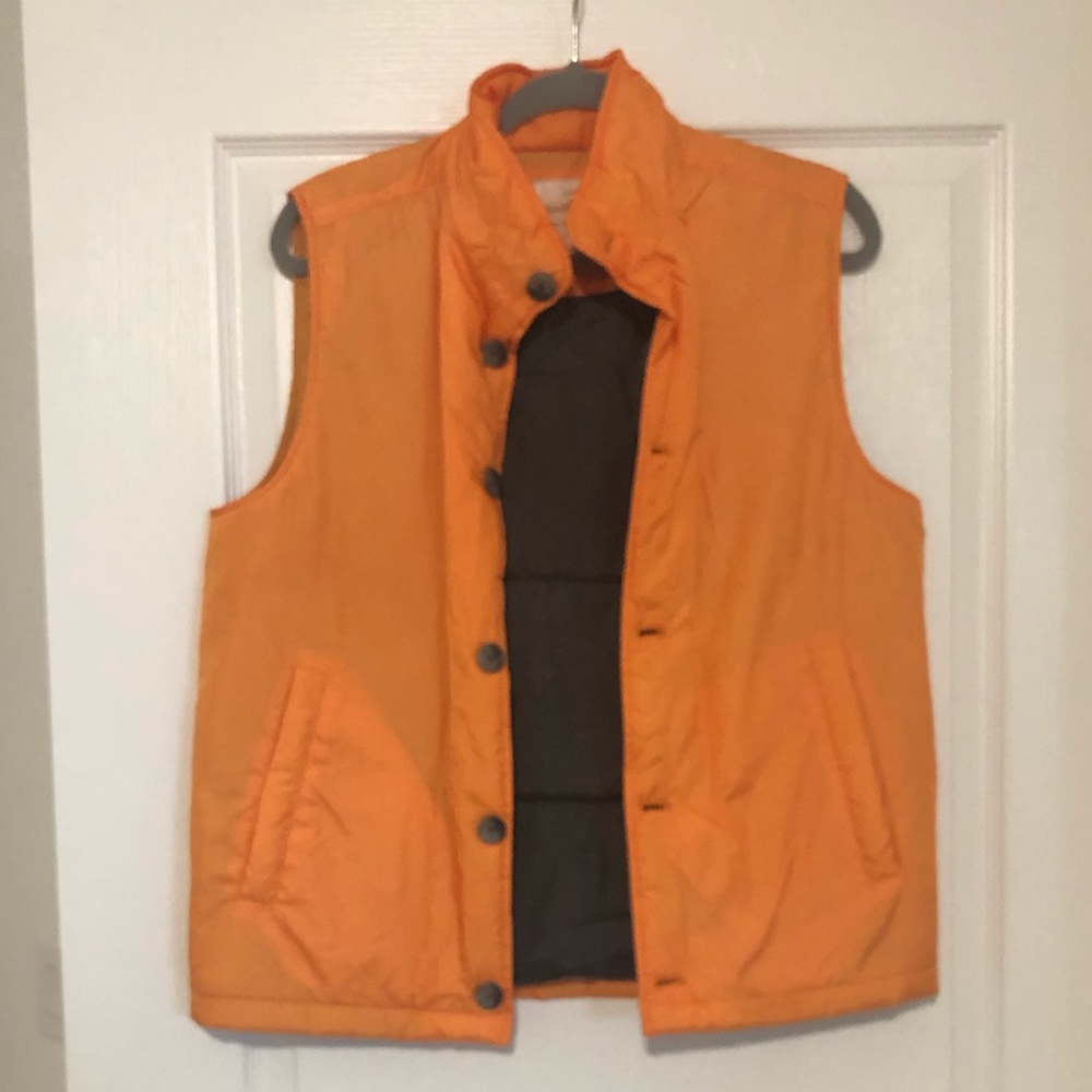 Orange puffer vest